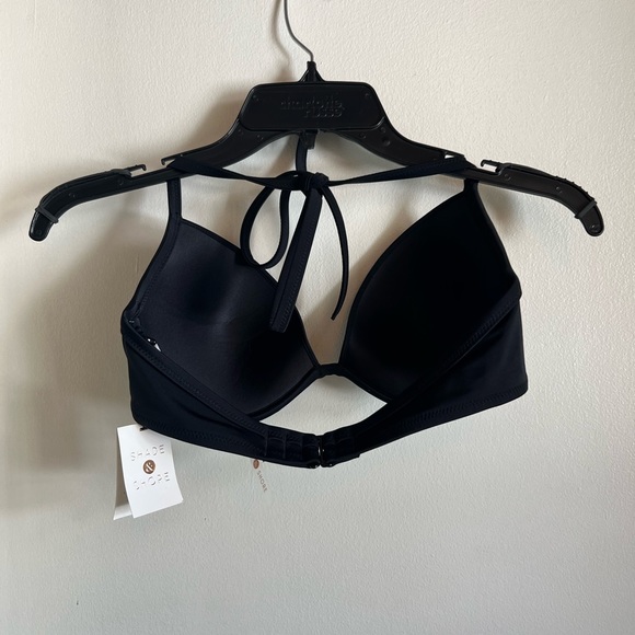Shade & Shore, 34D, Black Swimsuit top, Never worn NWT, Bra cups, Strapy back - Picture 6 of 6